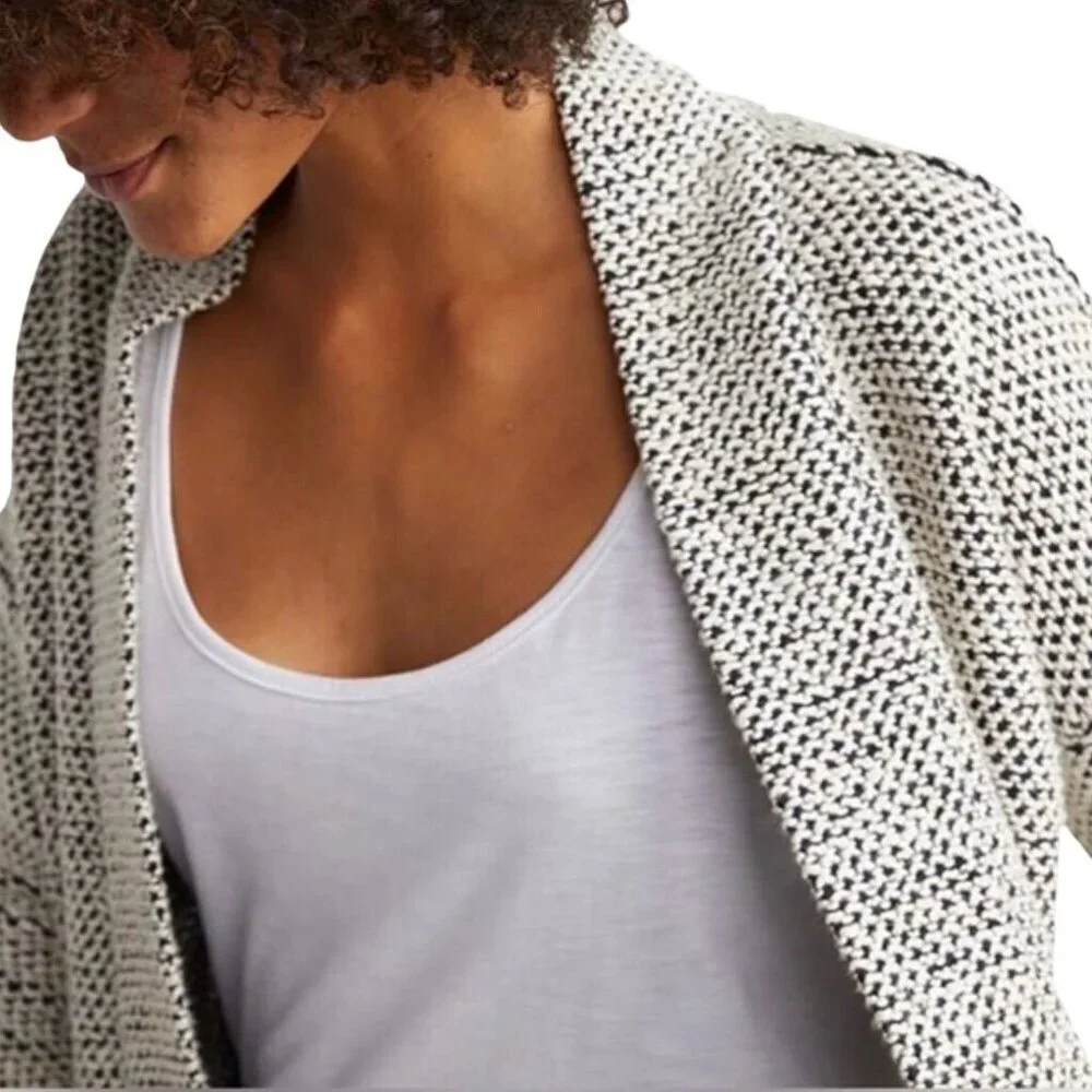 Marine Layer Birdseye Knit Cardigan Sweater Coat Open Front Pockets Size M